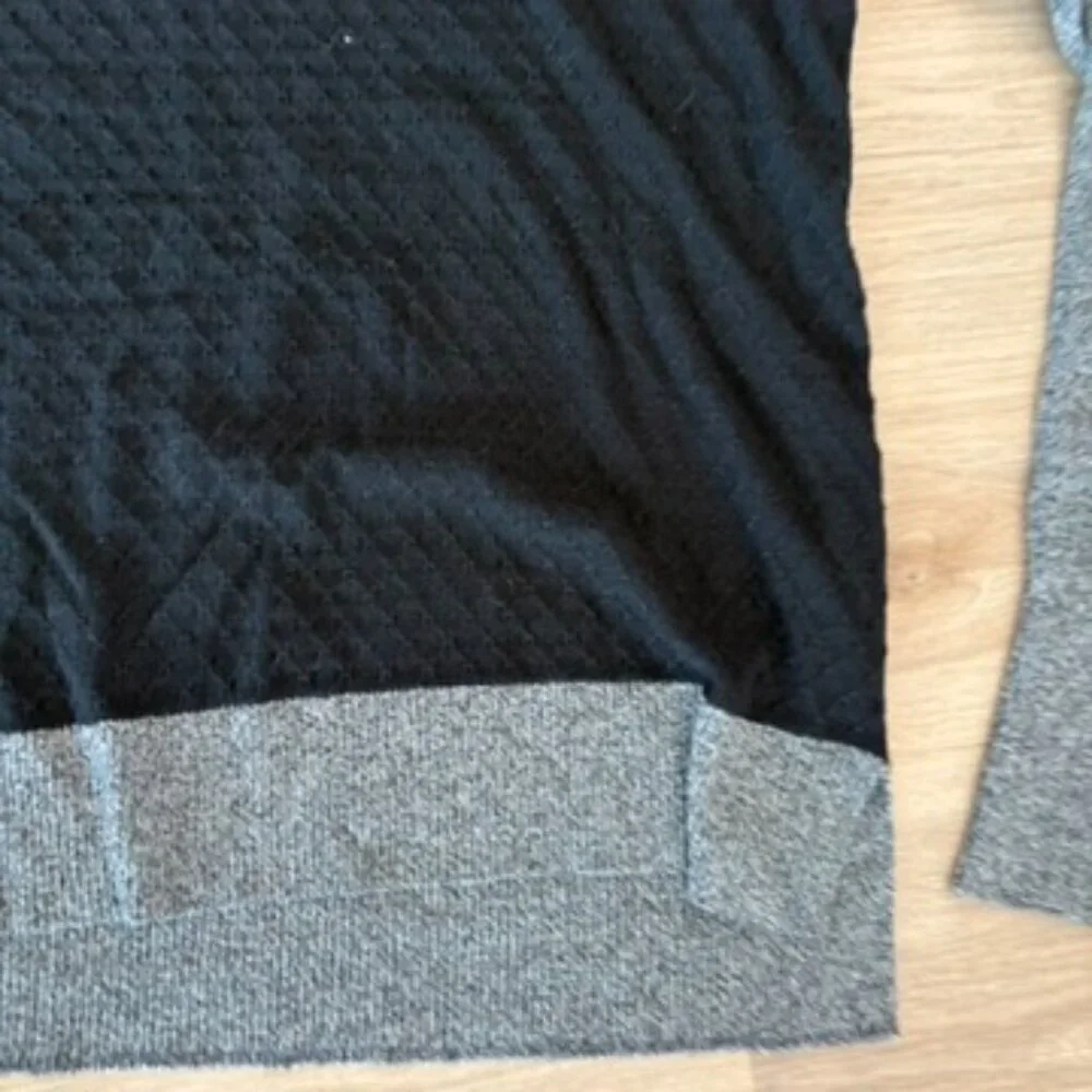 ** Smartwool Shadow Pine Hooded Sweater Color Block Wool Black Gray Medium